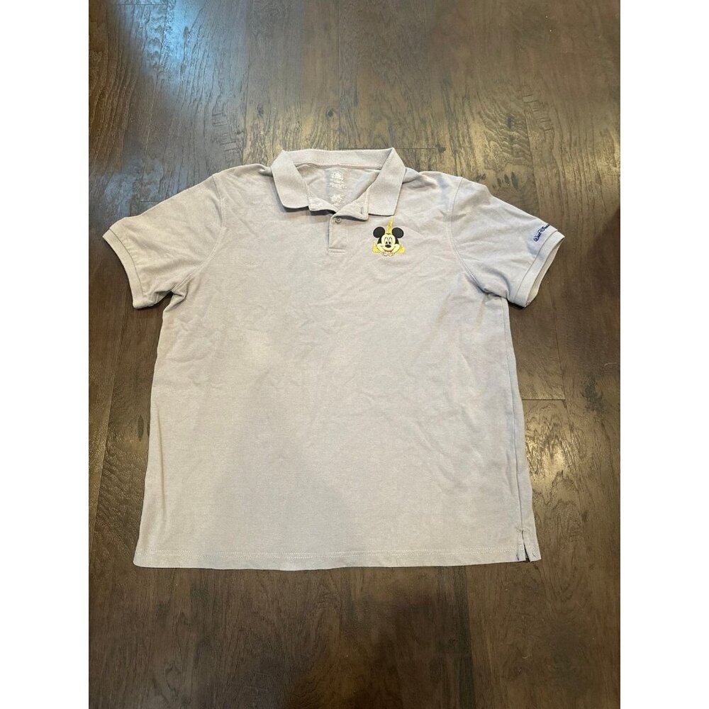 Walt Disney World 50th Anniversary Mickey Polo Shirt – Men’s L – Grey GB7